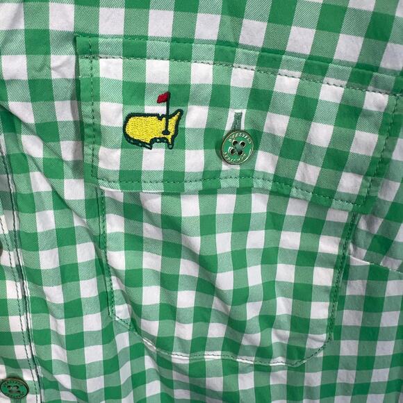 Peter Millar x The Masters Gingham Shirt Dress Women's Size S Roll Tab Golf EUC - Picture 3 of 11